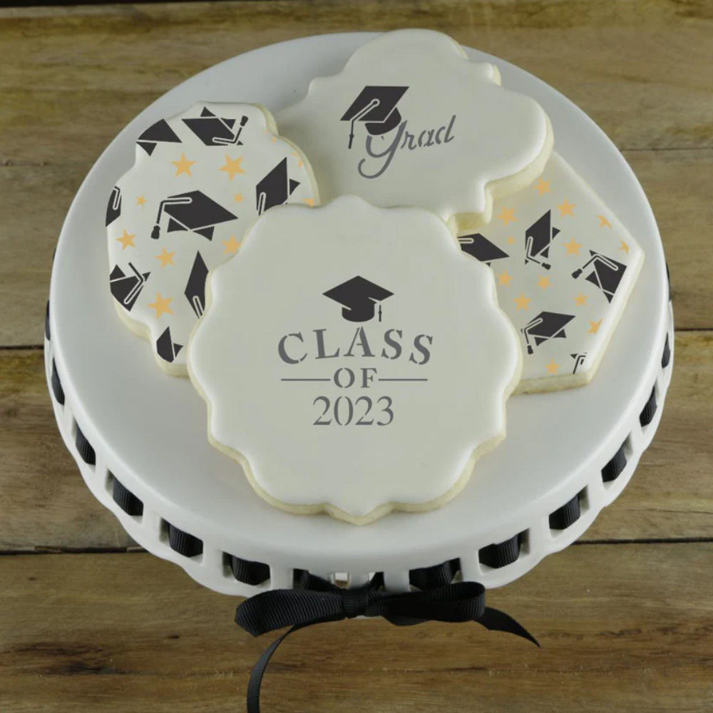 Confection Couture Graduation Words Cookie Stencil image 1