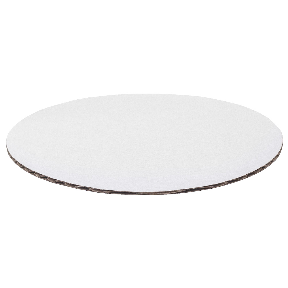O'Creme White Round Corrugated Cake Board, 7" Dia. - Pack of 10 image 1