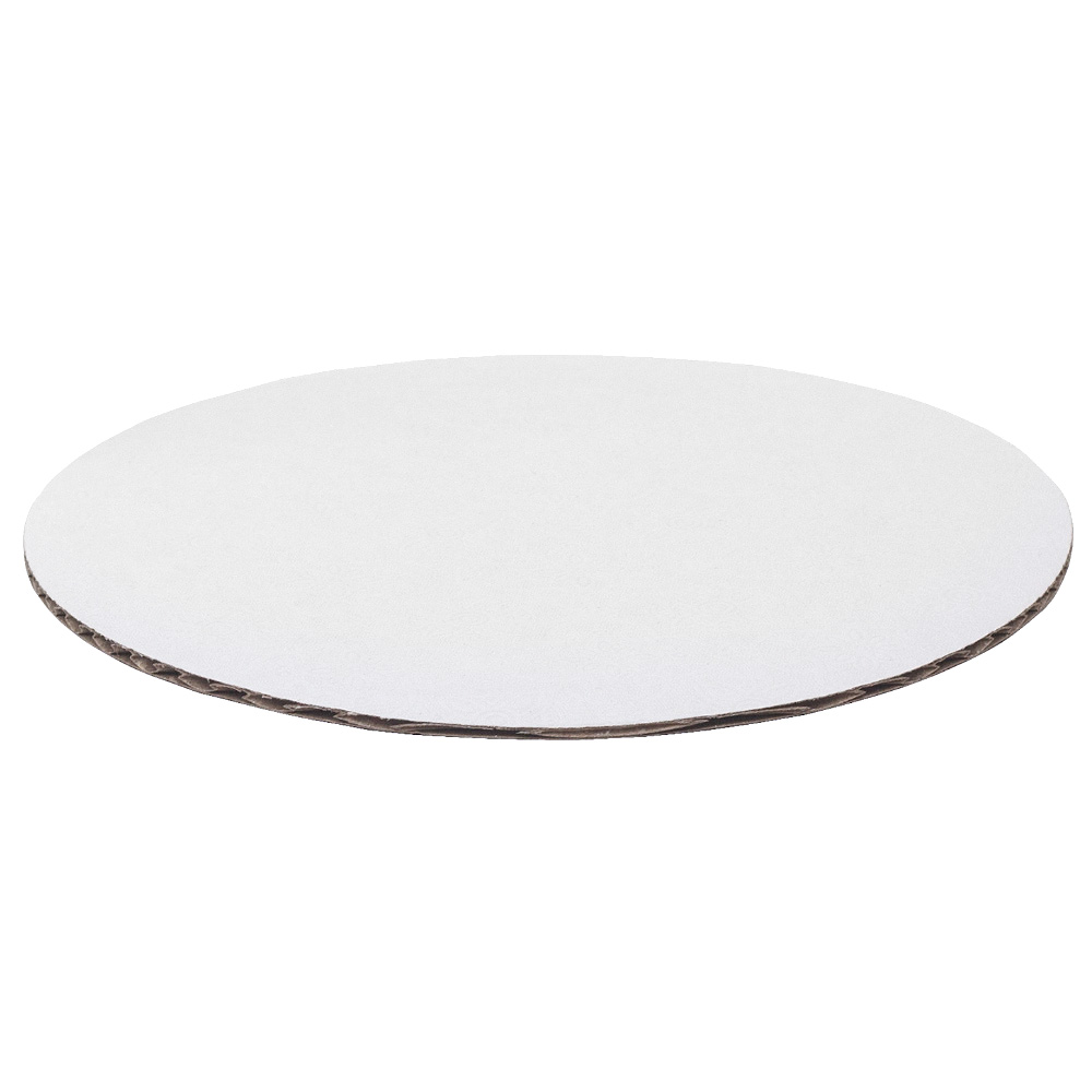 O'Creme White Round Corrugated Cake Board, 10" Dia. - Pack of 10 image 1