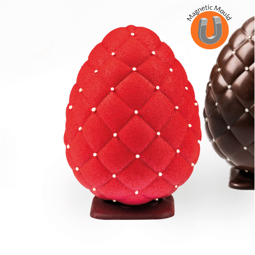 Martellato Polycarbonate 3D Magnetic Chocolate Mold, Quilted Egg image 1