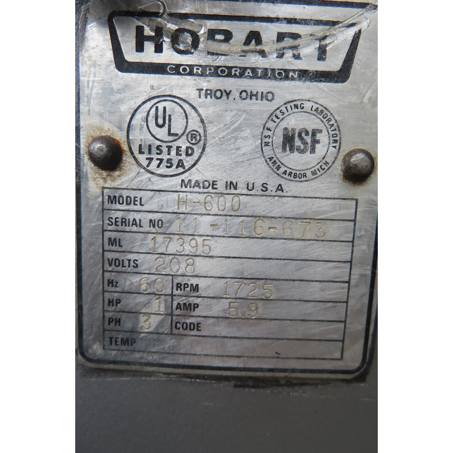 Hobart H600 60 Quart Mixer, Used Great Condition image 3