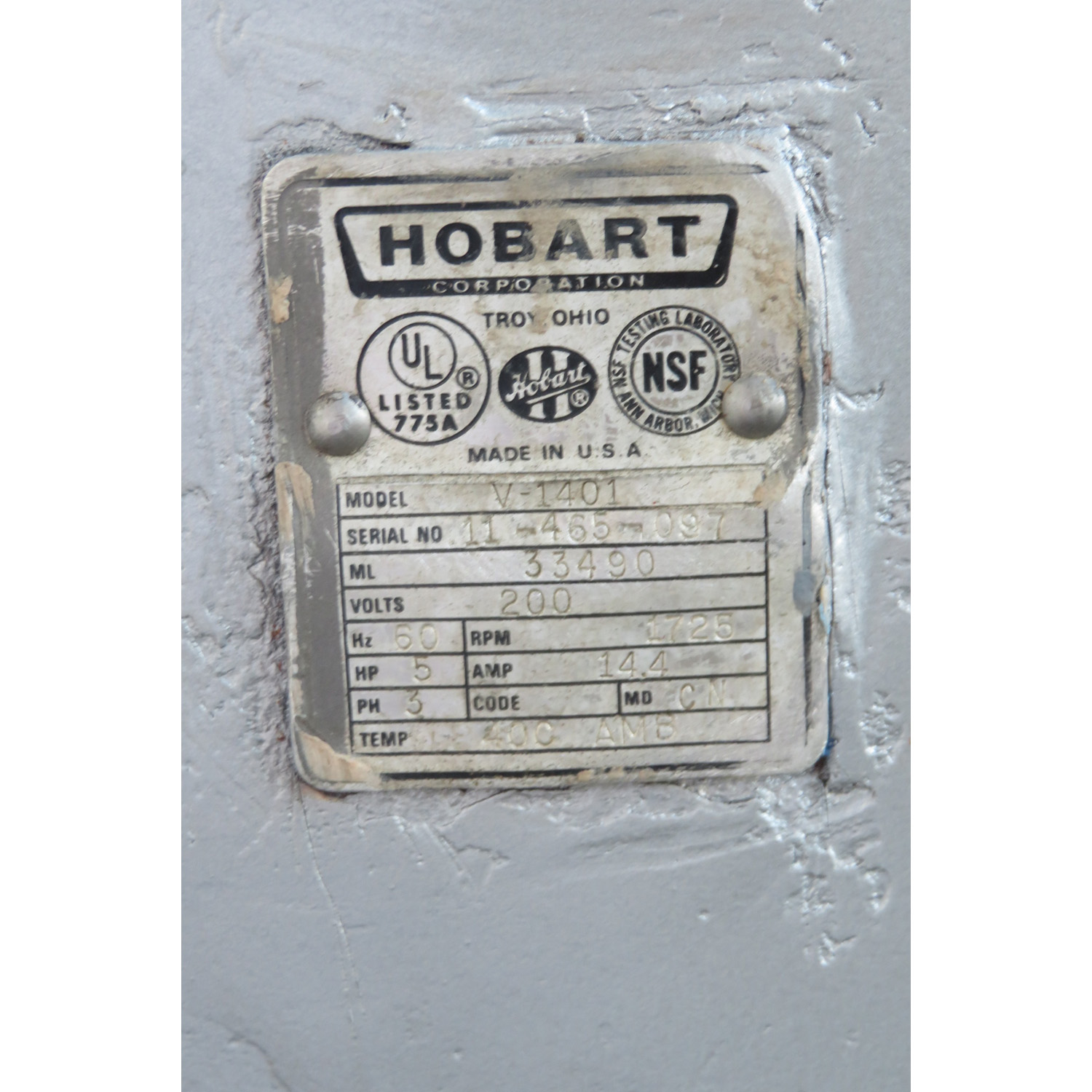 Hobart 140 Quart V1401 Mixer, Used Great Condition image 2
