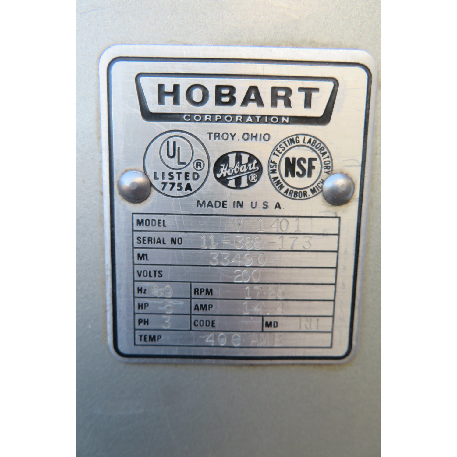 Hobart 140 Quart V1401 Mixer, Used Great Condition image 4