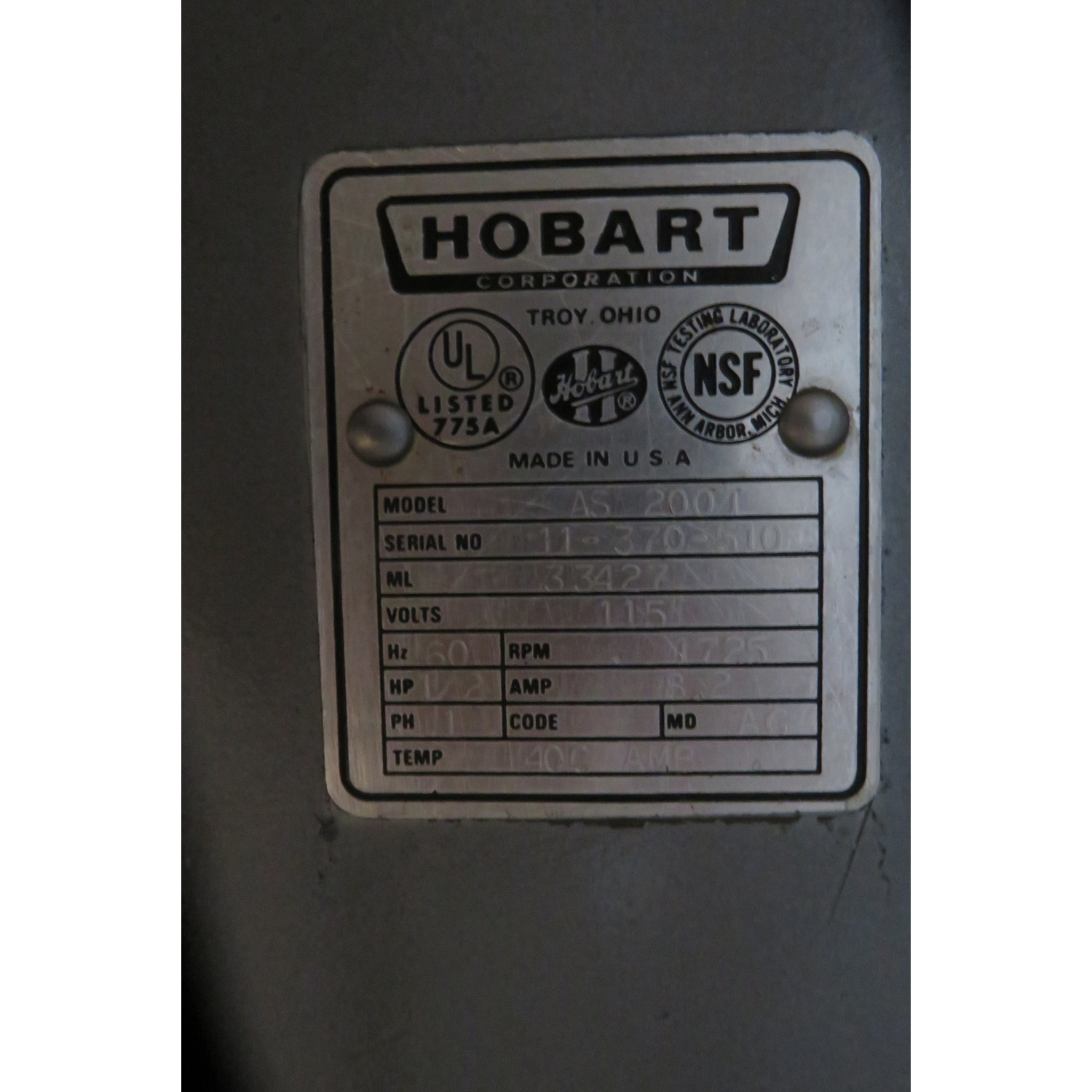 Hobart 20 Quart A200T Mixer, Used Great Condition image 3