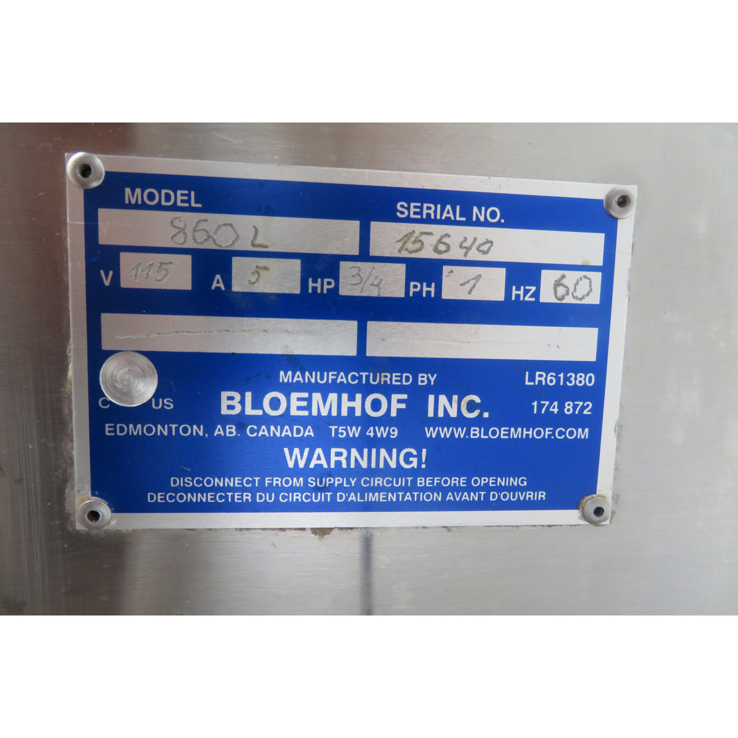 Bloemhof 860L Dough Sheeter & Moulder, Used Excellent Condition image 6