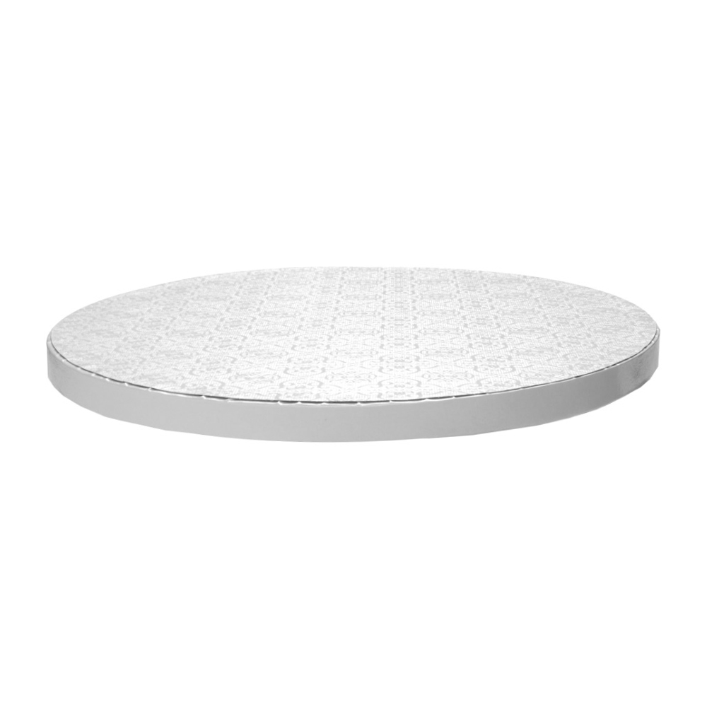 O'Creme Round White Cake Drum Board, 24" x 1/2" High, Pack of 5 image 1