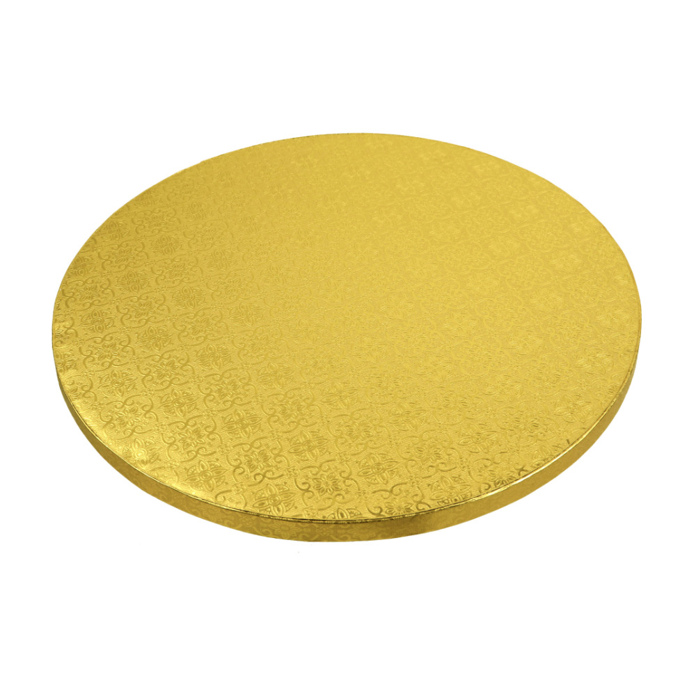 O'Creme Round Gold Cake Drum Board, 20" x 1/2" High, Pack of 5 image 1