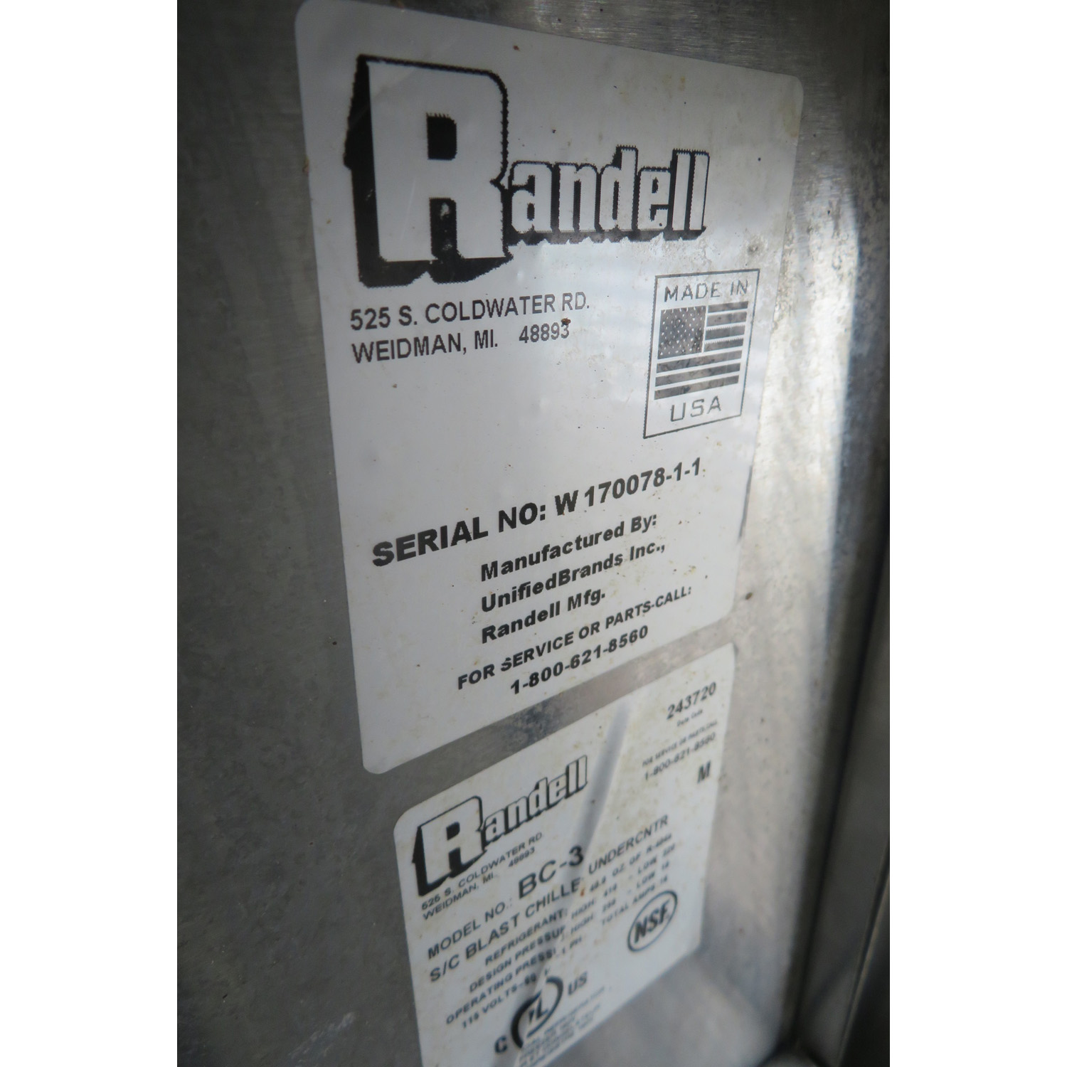 Randell BC-3 Blast Chiller, Used Great Condition image 3