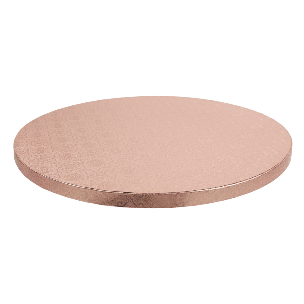 O'Creme Round Rose Gold Cake Drum Board, 18" x 1/2" High, Pack of 5 image 1