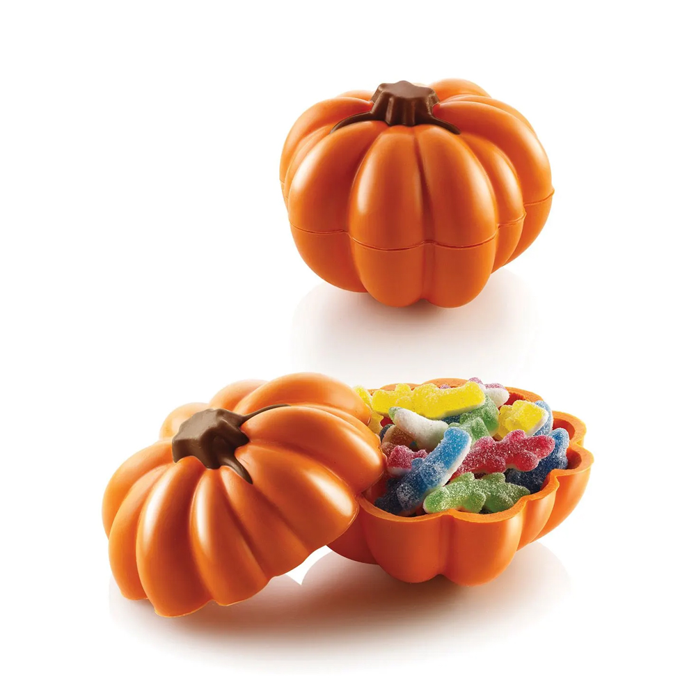 Silikomart Thermoformed Plastic Chocolate Mold, 3D Pumpkin image 1