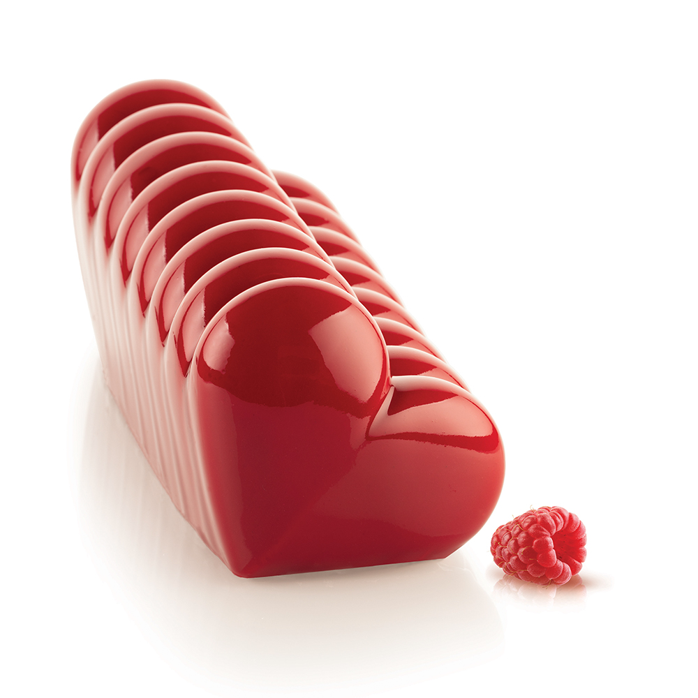 Silikomart BUCHE COEUR Silicone Heart Log Baking & Freezing Mold, 43.6 oz. image 1