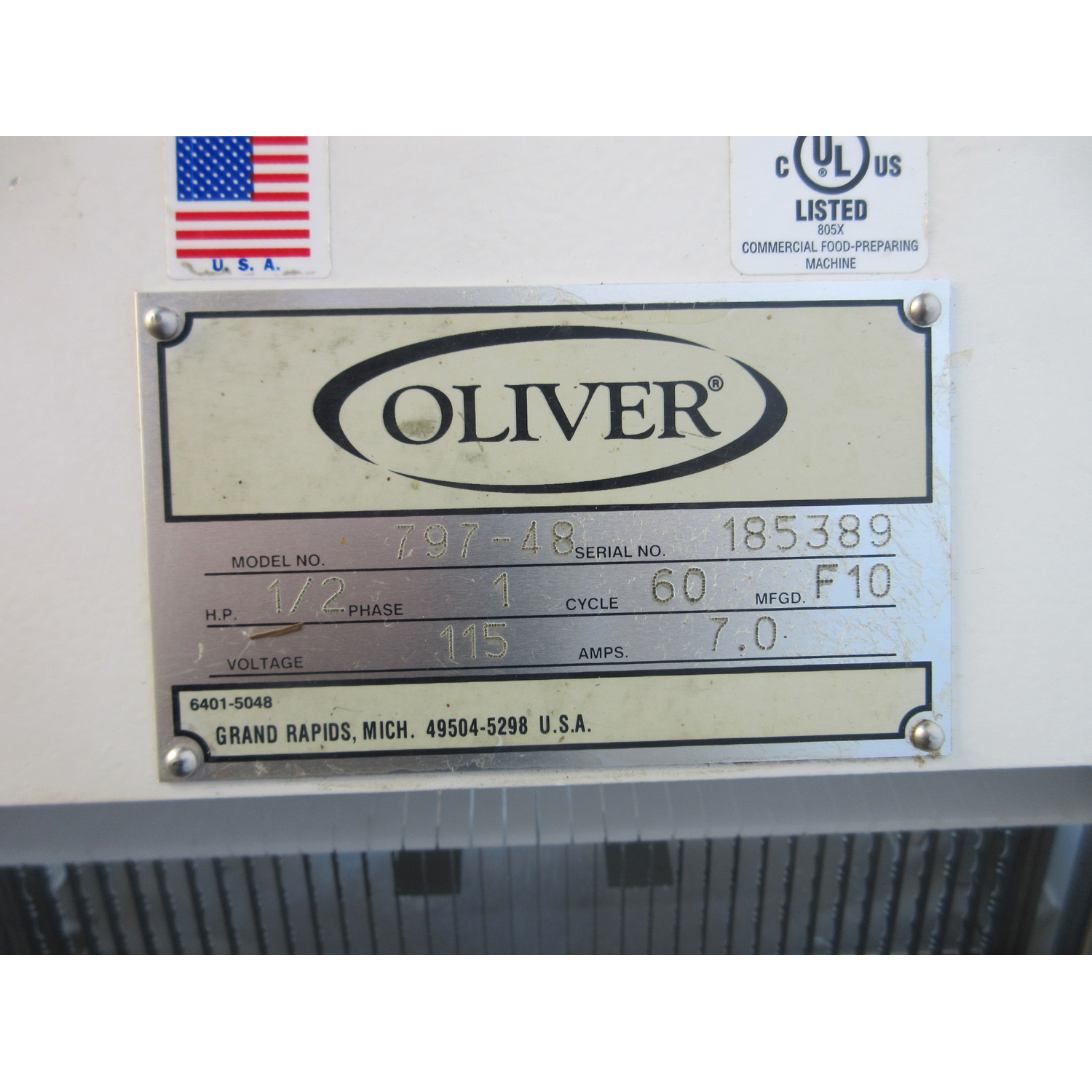 Oliver 797-48 Bread Slicer 7/16" Cut, Used Great Condition image 4