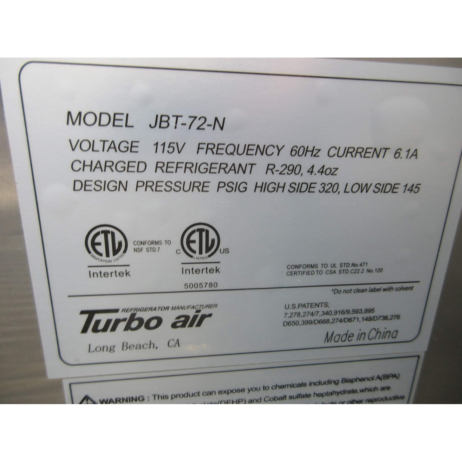 Turbo Air JBT-72-N 72'' Salad Bar W/Sneeze Guard, Used Excellent Condition image 7