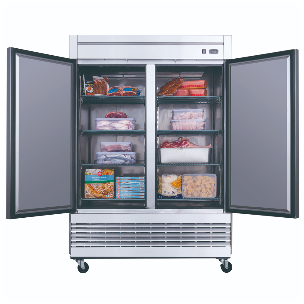 Duker D55F 2-Door Reach- In Bottom Mount Freezer, 55 1/8″ Wide image 1