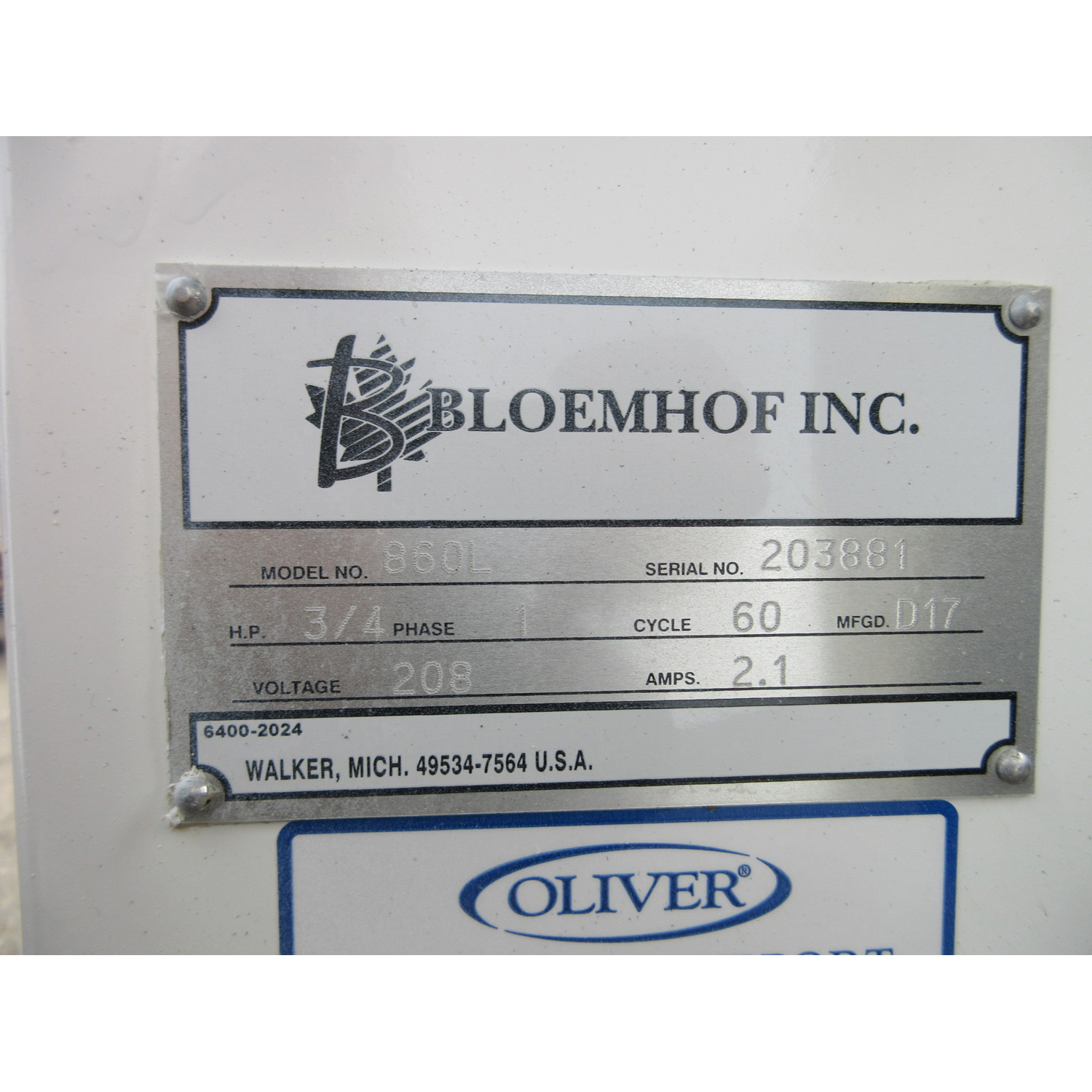 Bloemhof 860L Dough Sheeter & Moulder, Includes 2 Pressure Plates, Used Excellent Condition image 5