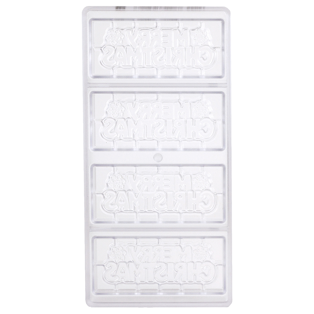 Chocolate World Polycarbonate Chocolate Mold, Merry Christmas Bar, 4 Cavities image 3