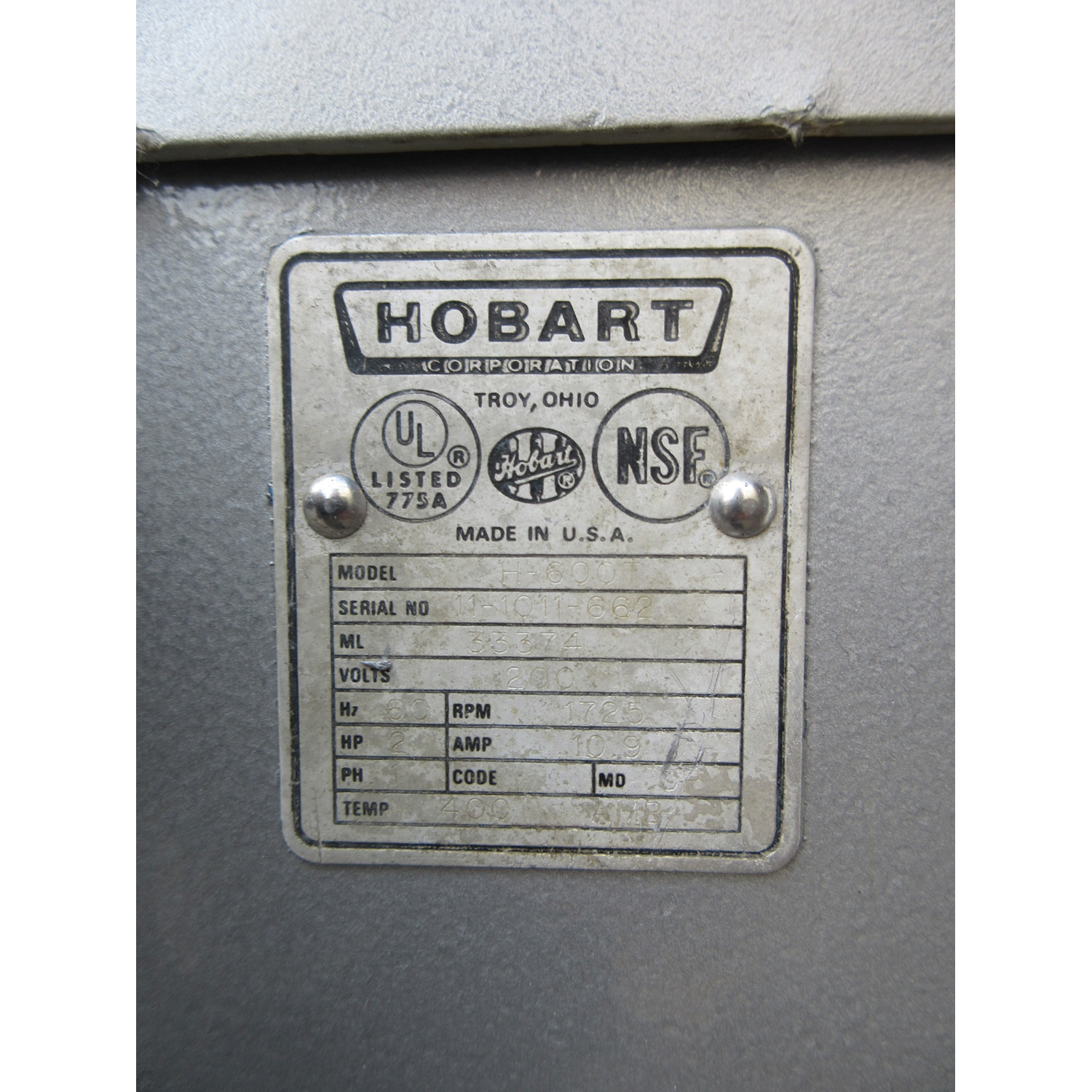 Hobart 60 Quart H600T Mixer, Used Great Condition image 3
