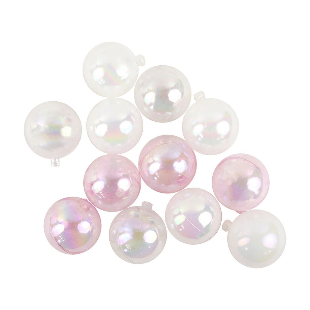 O'Creme Clear, White, and Pink Cake Balls, 2.0" - Pack of 30 image 1