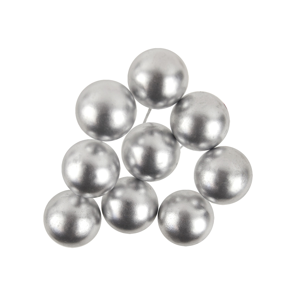 O'Creme 1" Silver Ball Cake Topper, Pack of 100 image 1