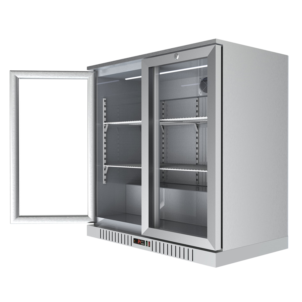 KoolMore 35 in. Stainless Steel Two-Door Back Bar Refrigerator - 7.4 Cu Ft. image 4