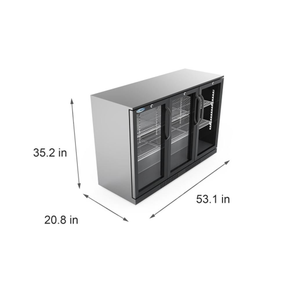 KoolMore 53 in. Three-Door Back Bar Refrigerator - 11 Cu Ft. image 3
