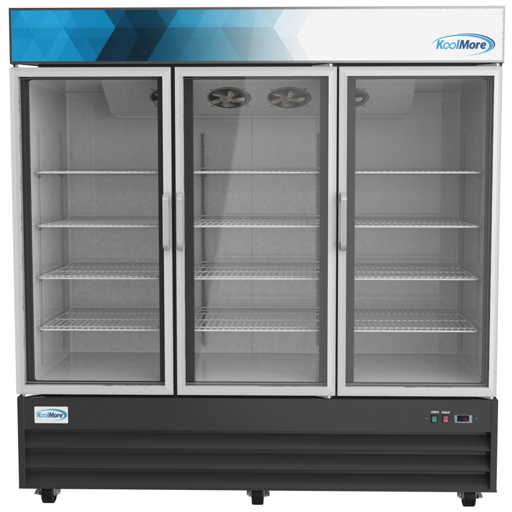 KoolMore Three-Door Merchandiser Refrigerator - 53 Cu Ft. image 2