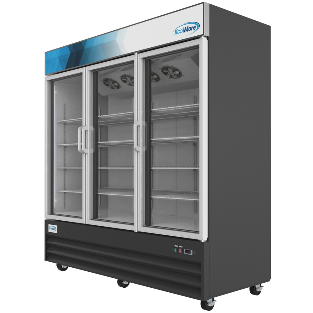 KoolMore Three-Door Merchandiser Refrigerator - 53 Cu Ft. image 4