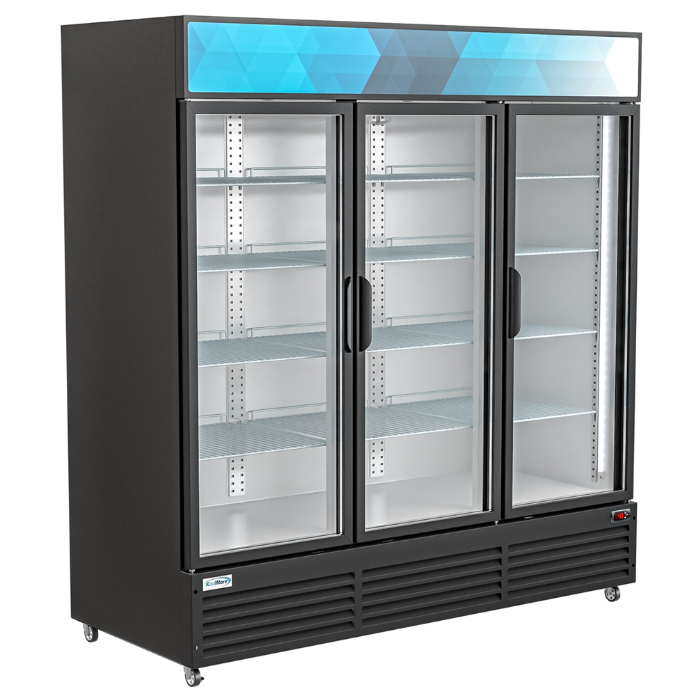 KoolMore Three-Door Merchandiser Refrigerator - 56 Cu Ft. image 1
