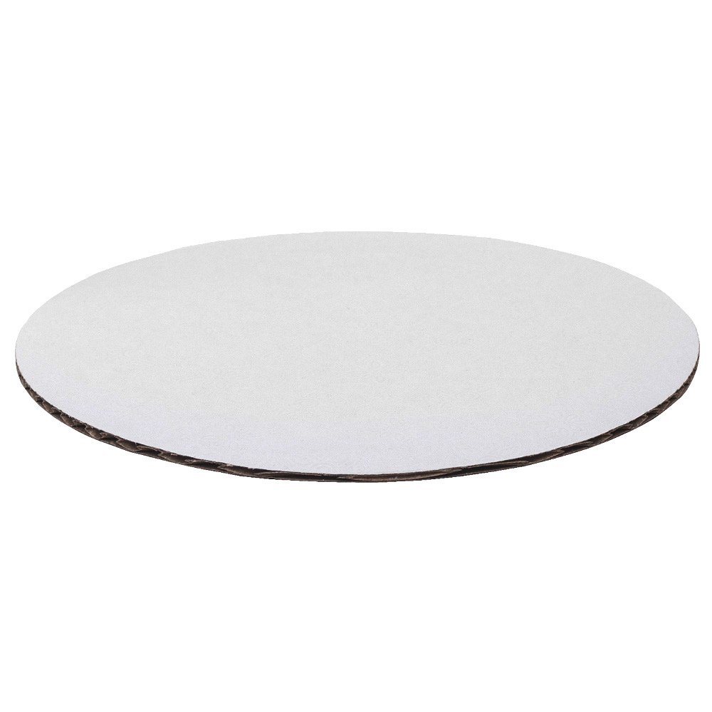 O'Creme White Round Corrugated Cake Board, 16" Dia. - Pack of 10 image 1