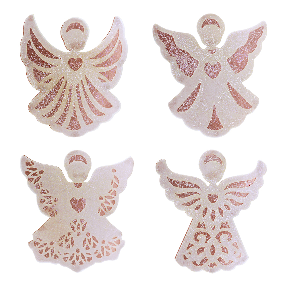 Crystal Candy Rose Gold Edible Wafer Paper Angels, Pack of 7 image 1