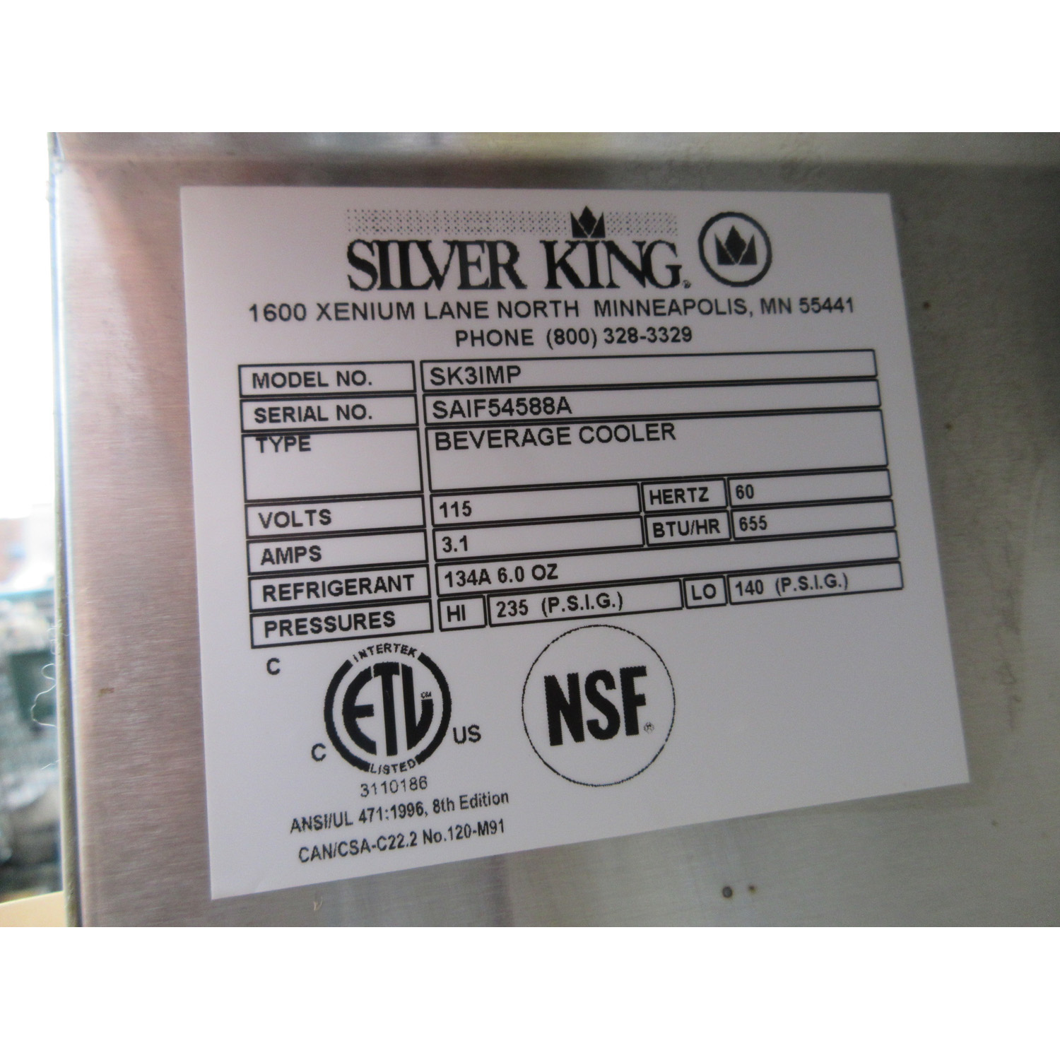 Silver King SK3IMP 3 Compartment Milk Dispenser, Brand New image 4