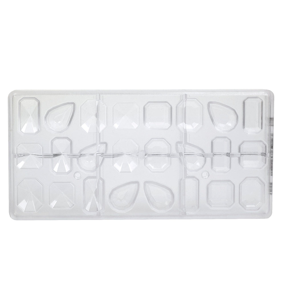 Chocolate World Clear Polycarbonate Chocolate Mold, Gems 4 Fig. image 1