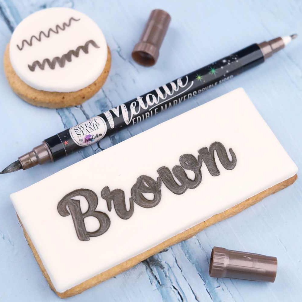 Sweet Stamp Brown Metallic Edible Marker image 2