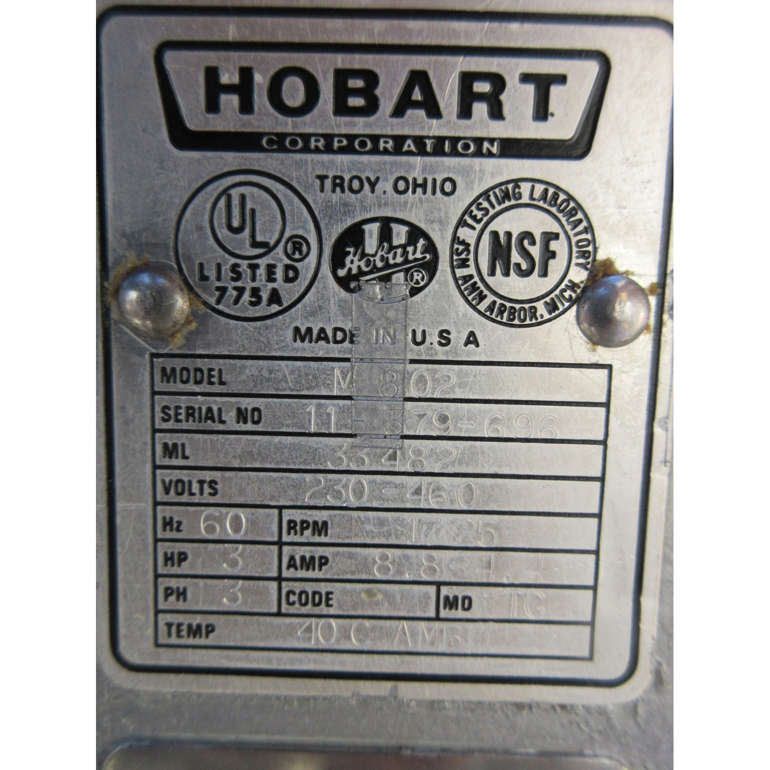 Hobart M802 Mixer 80 Quart, Used Excellent Condition image 3