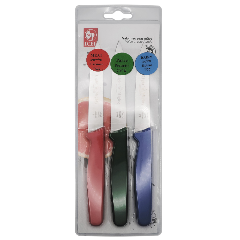 Icel Color Coded Paring Knife Set, 4" Blade - Set of 3 image 1