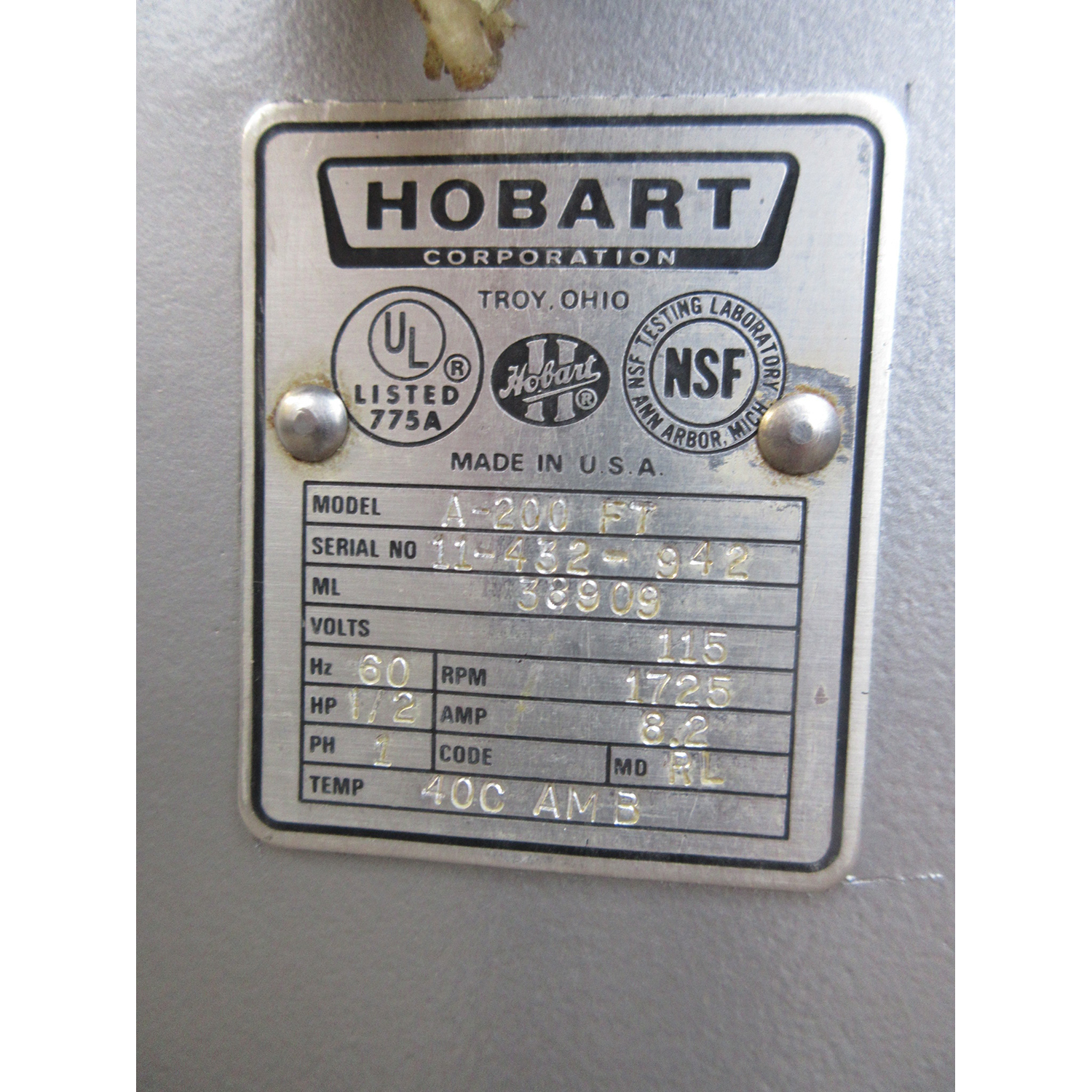 Hobart A200FT Mixer 20 Qt Floor Model, Used Excellent Condition image 3