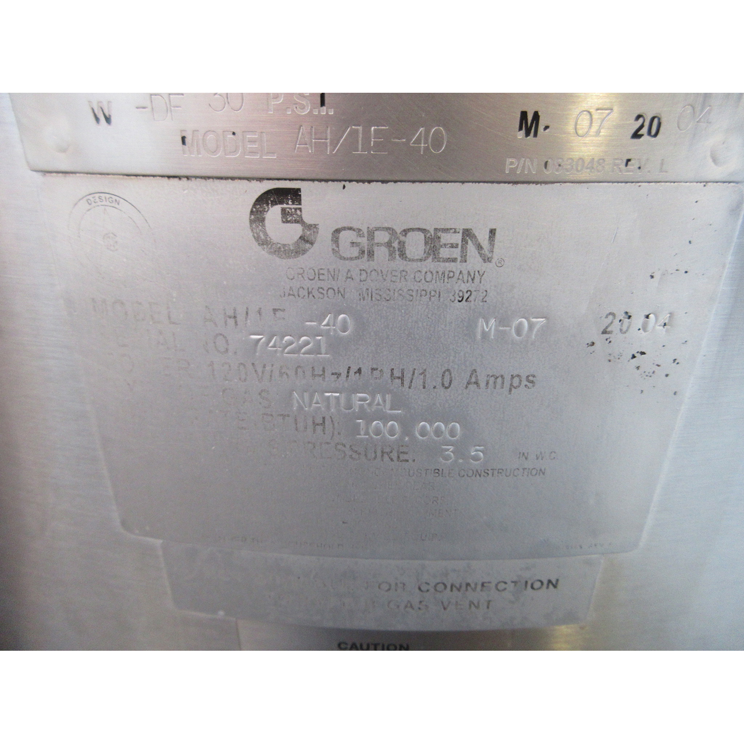 Groen AH-1E-40 Kettle 40 Gallon, Used Excellent Condition image 5