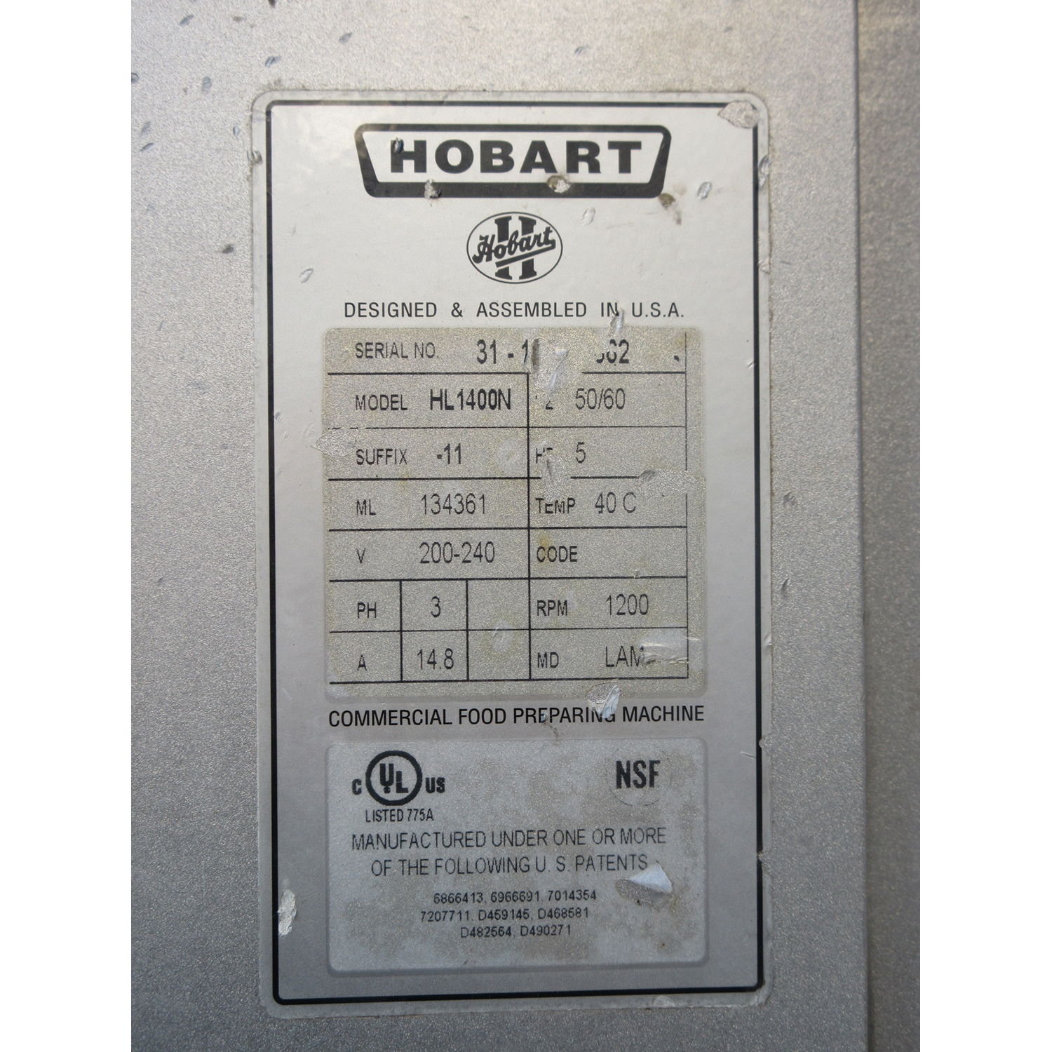 Hobart Legacy HL1400N 140 Quart Mixer, Used Excellent Condition image 3