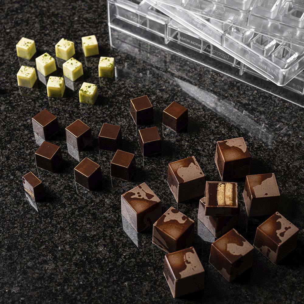 Pavoni Polycarbonate Chocolate Mold, Cube, 45 Cavities image 1