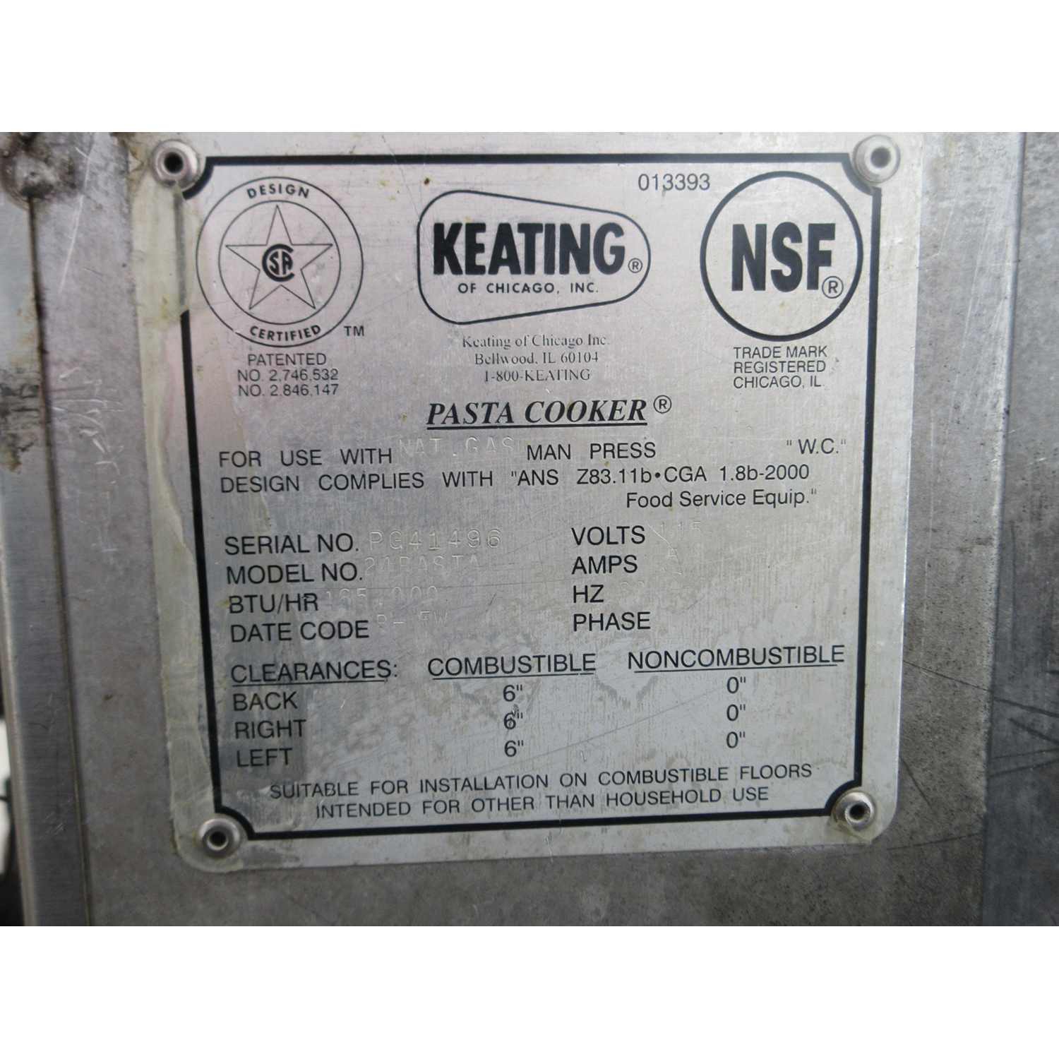 Keating of Chicago 24-PASTA Pasta Cooker, Natural Gas, Used Excellent Condition image 6