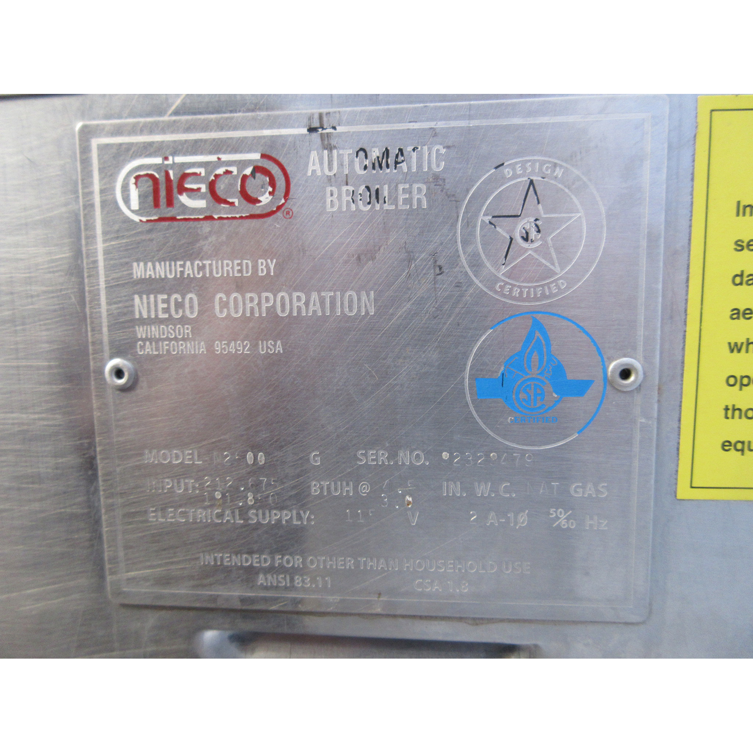 Nieco N2500 Automatic Conveyor Broiler, Used Excellent Condition image 8