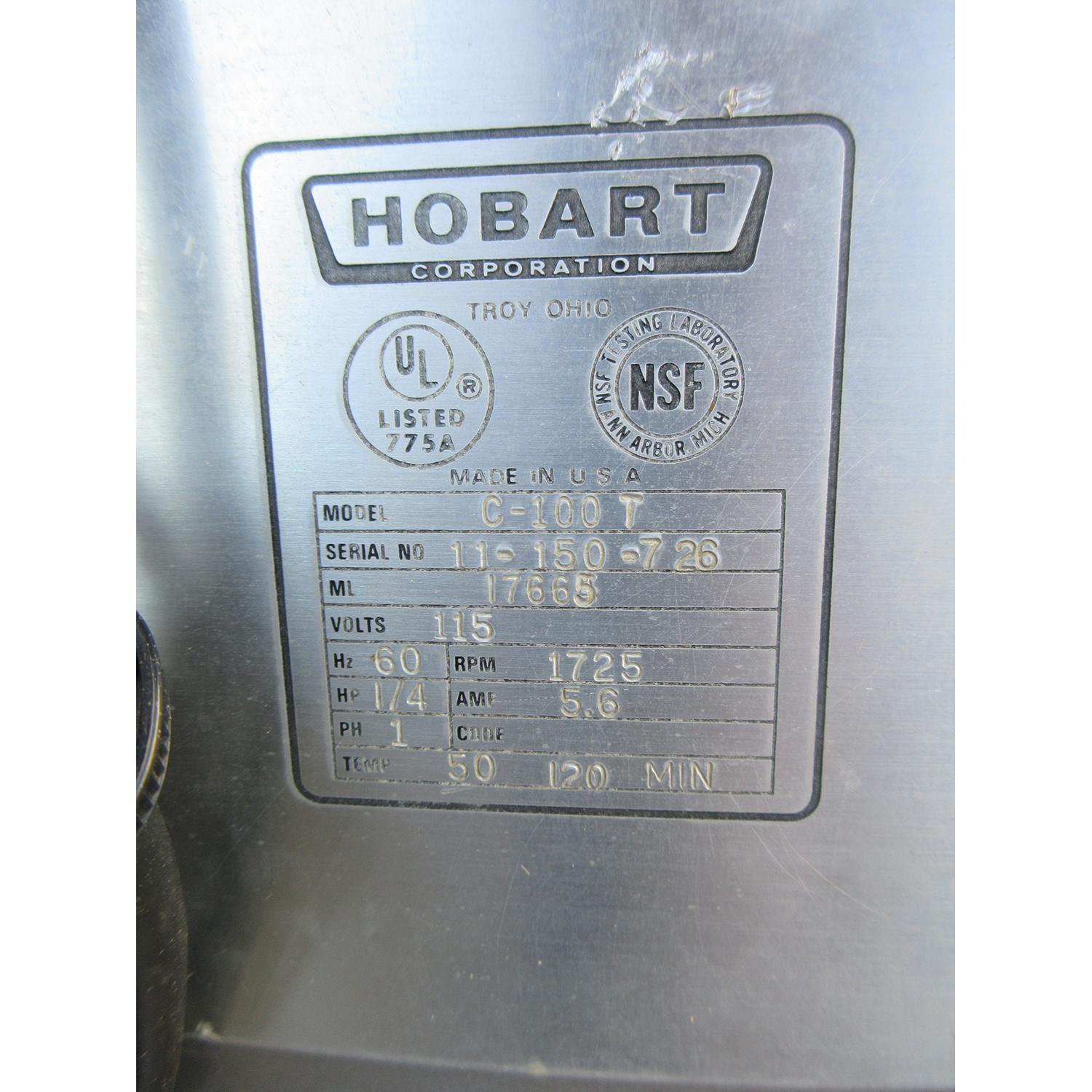 Hobart C100T Mixer 10 Qt, Used Excellent Condition image 3