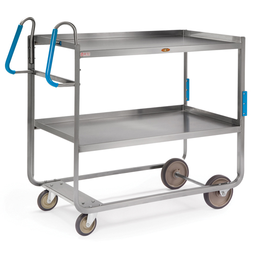 Lakeside Ergo-One Stainless Steel 2-Shelf Utility Cart - 1000 Lb