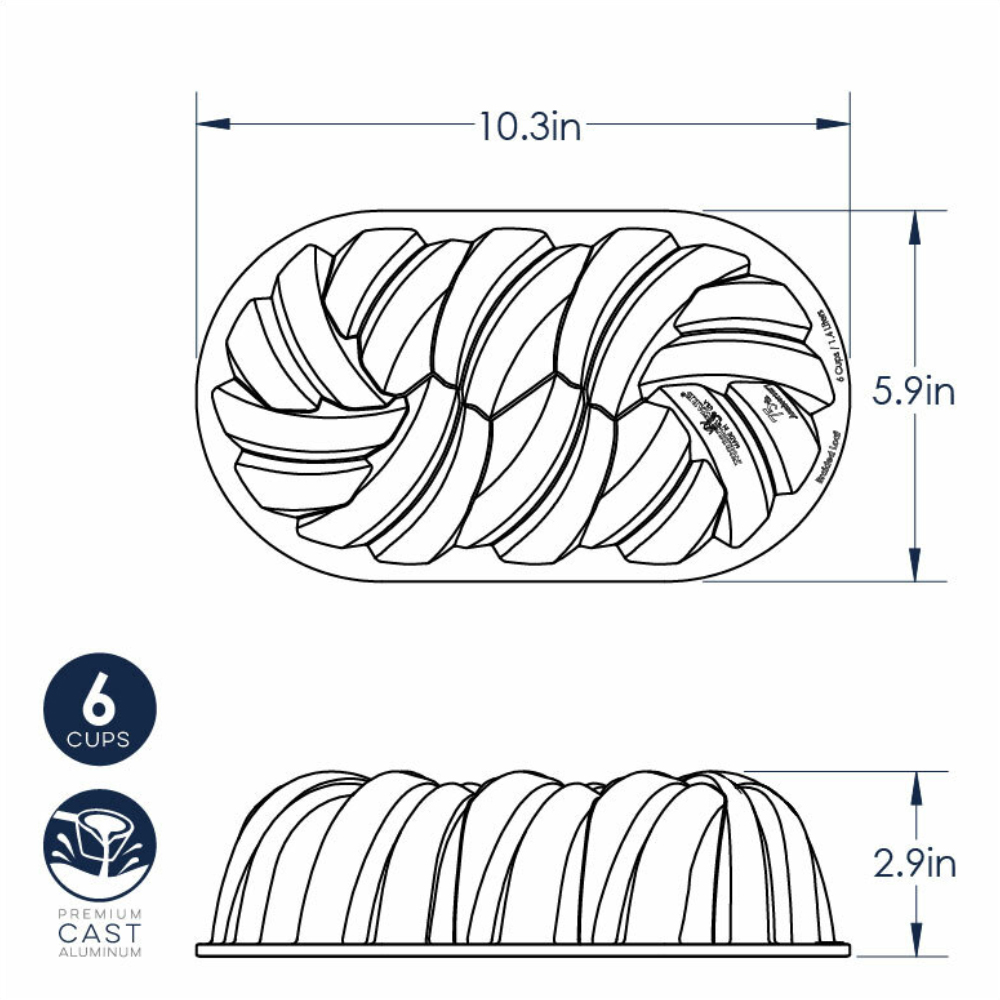 Nordic Ware 75th Anniversary Braided Loaf Pan, 6 Cups image 7