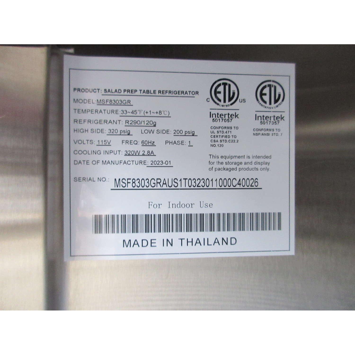 Atosa MSF8303GR Two Door Sandwich Prep Table 60-1/4"W, 17.2 Cu. Ft., Used Excellent Condition image 4