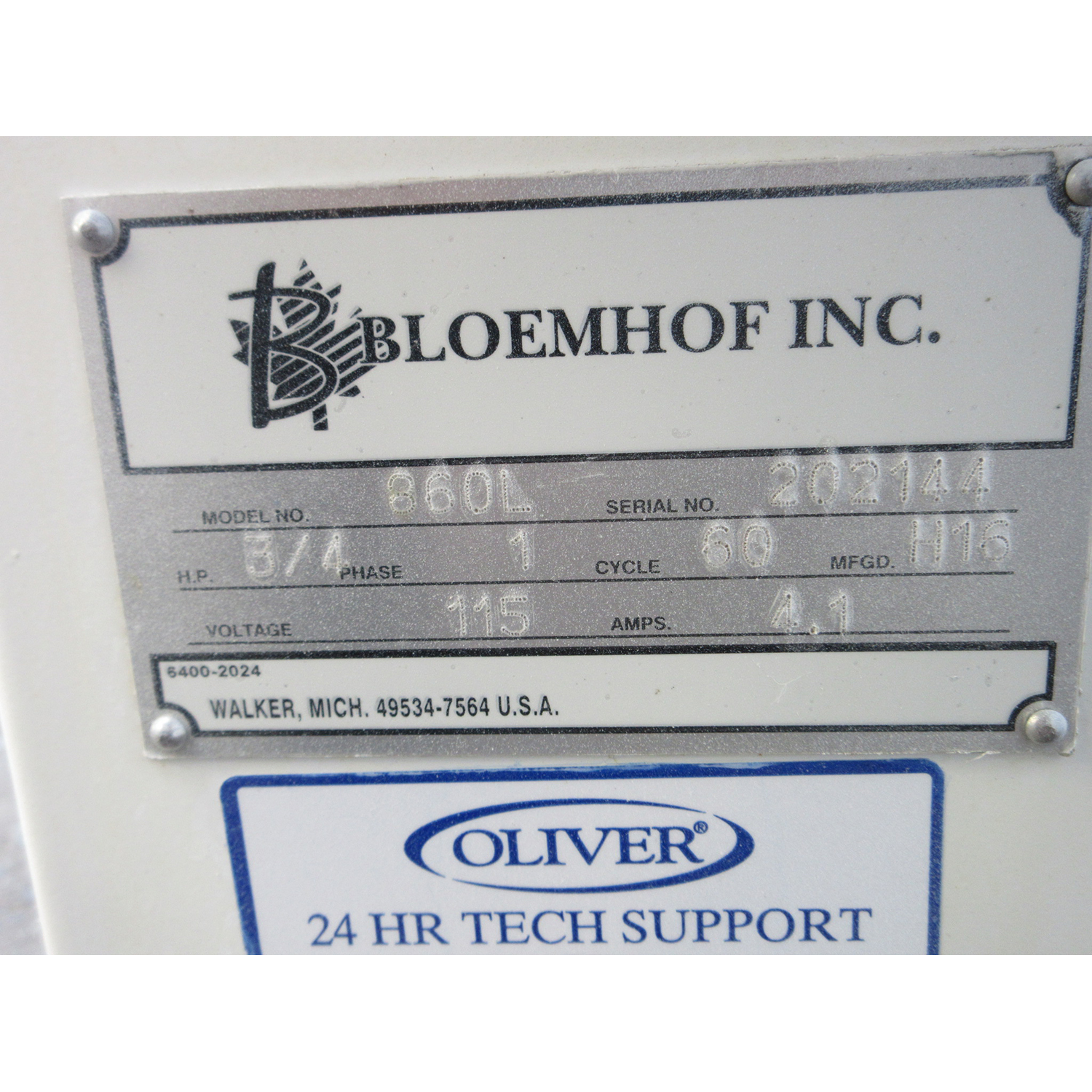 Bloemhof 860L Sheeter Moulder, Includes 2 Pressure Plates, Used Excellent Condition image 5