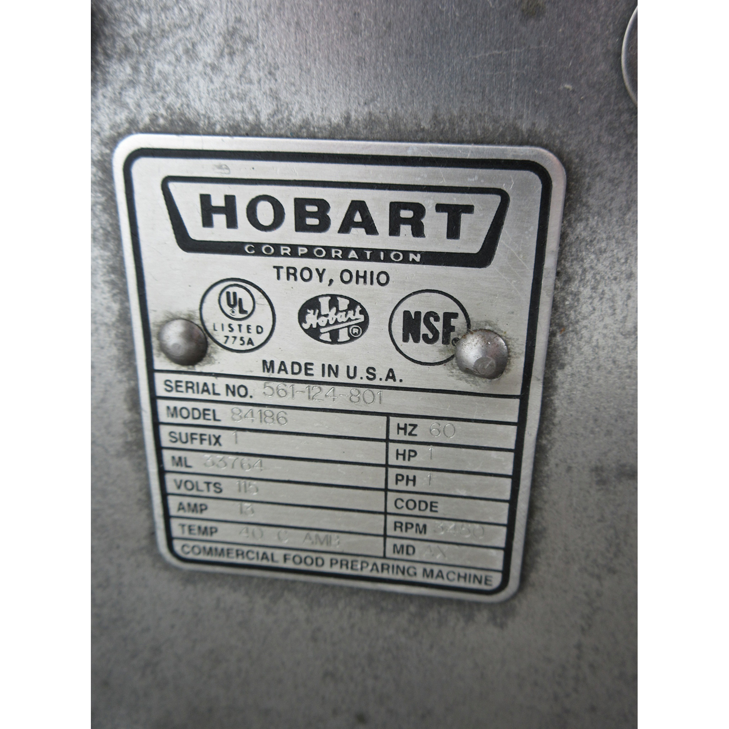 Hobart 84186 Buffalo Chopper 18" Bowl, Used Excellent Condition image 3