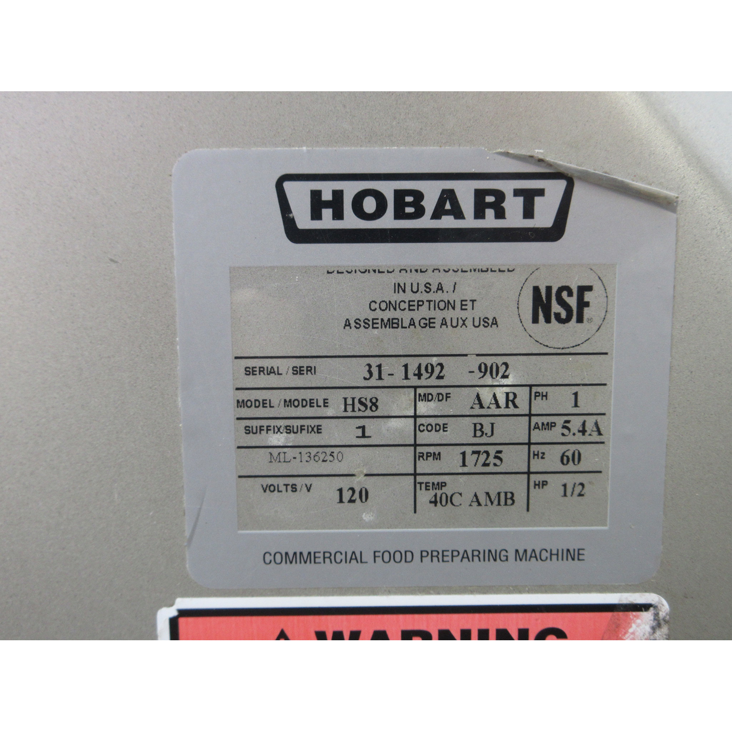 Hobart HS8 Heavy Duty Meat/Deli Slicer, Used Excellent Condition image 4