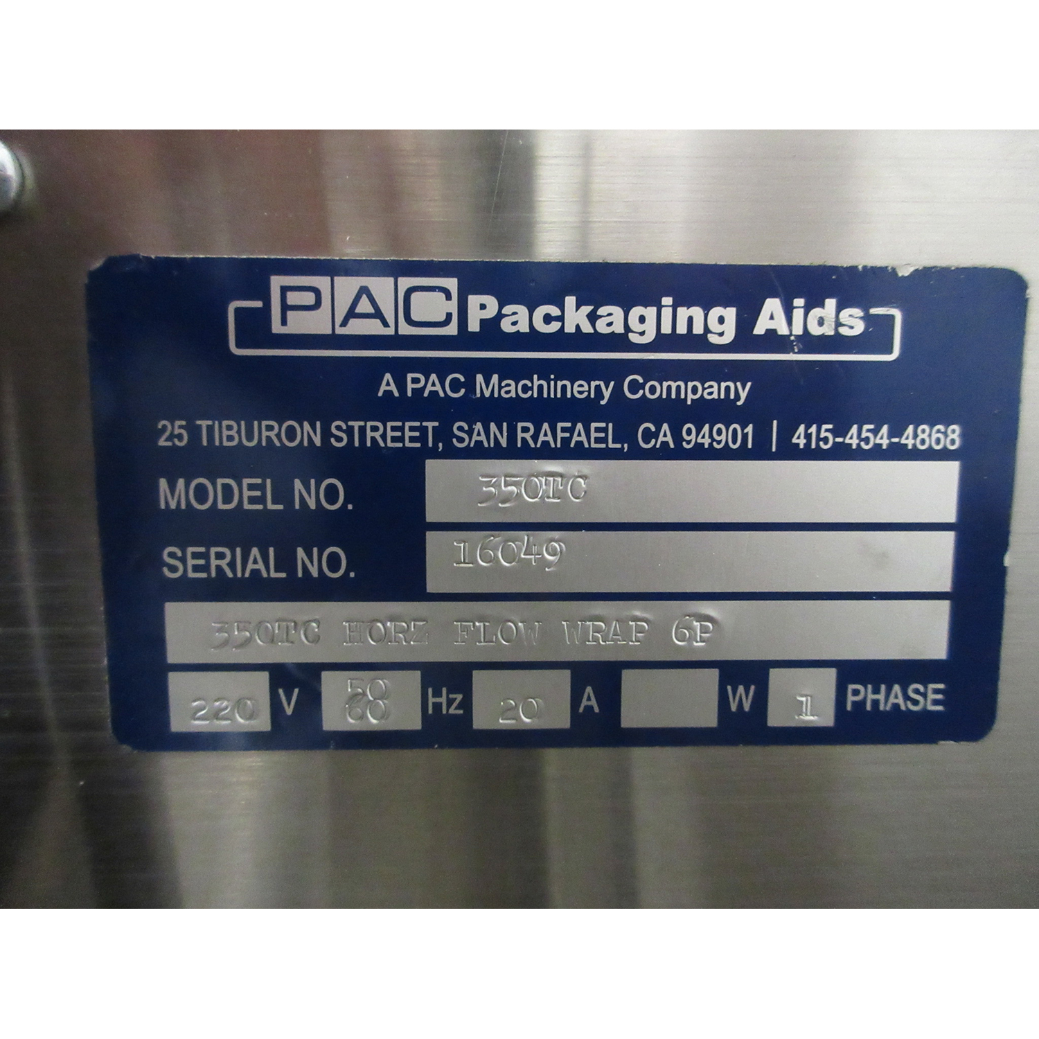 Pac Machinery 350TC Horizontal Flow Wrapper, Used Excellent Condition image 6