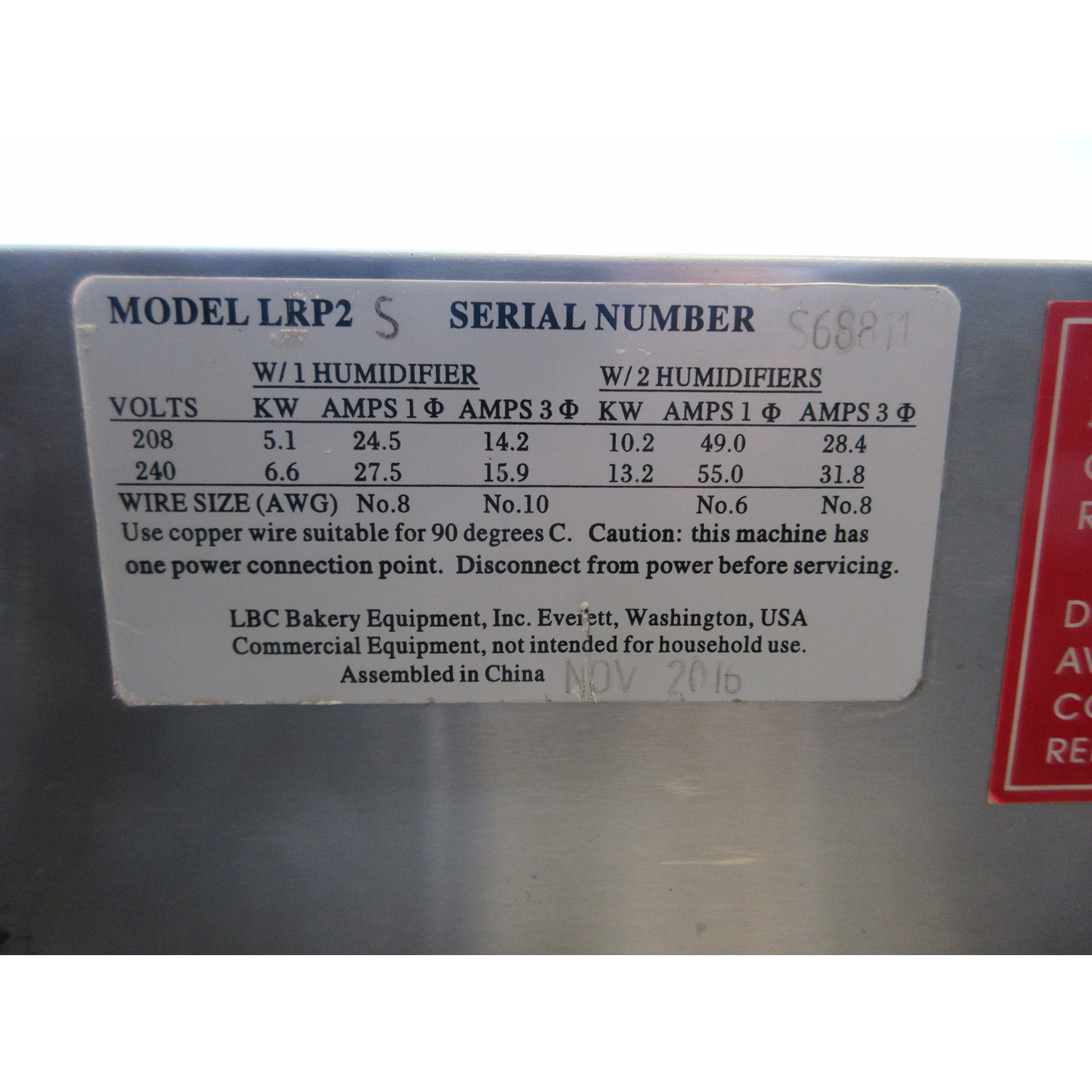 LBC LRP2S-50 Roll-In Proofer, Used Excellent Condition image 3